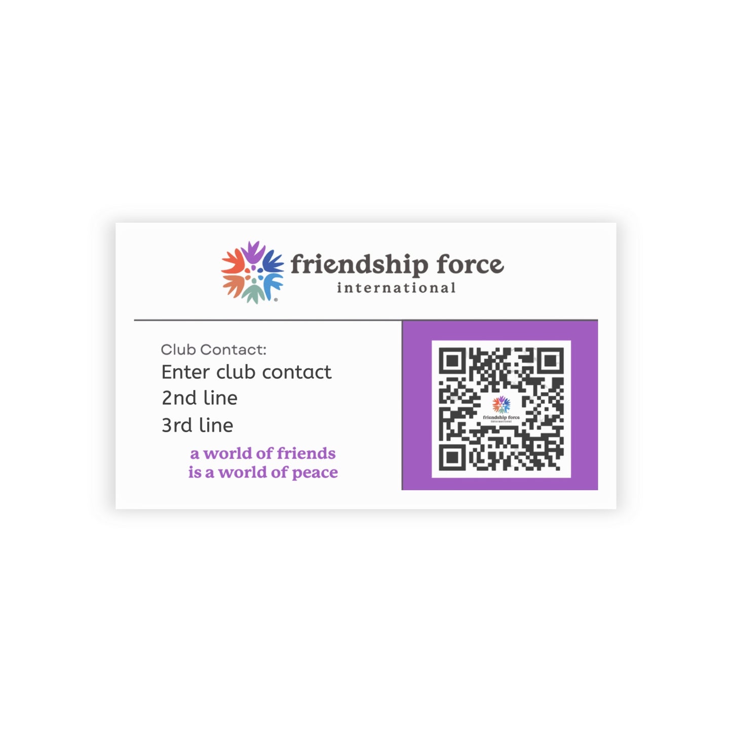 Friendship Force Business Cards