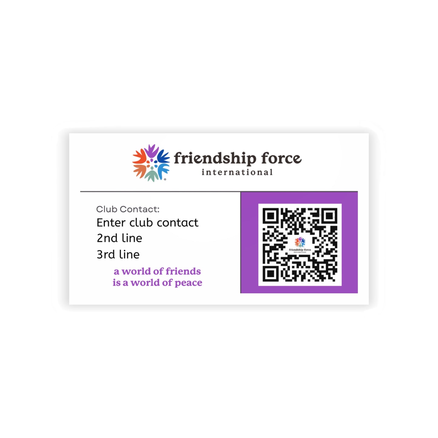 Friendship Force Business Cards